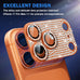 1 Pack Compatible for iPhone 17 Pro Max Camera Lens Protector Glitter, Bling Diamond Ring Anti-scratch 9H Tempered Lens Cover Easy Installation iPhone 17 Pro Max Lens Protector-Diamond Orange