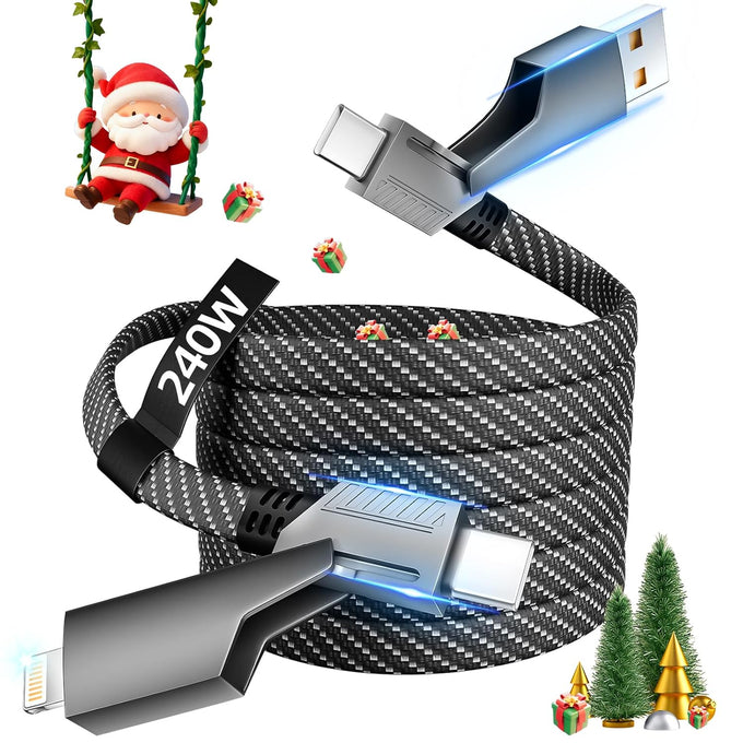 4 in 1 Multi Charging Cable Fast Charging 65W, USB C Cable with E-Mark Chip