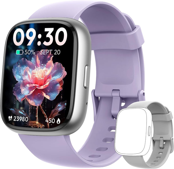 Smart Watch 2026 Upgrade for Women Men Android & iPhone [2 Bands, 44mm case, 1.83''], Alexa Built-in, Make/Answer Call, HR SpO2 Sleep Stress Monitor Fitness Tracker, IP68 Waterproof Step Counter Watch