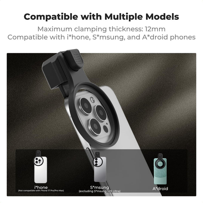 K&F CONCEPT 58mm Press-on ND2-32 Phone Lens Filter Kit