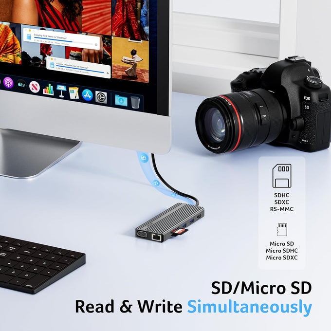 Acer 11 in 1 USB C HUB Multiport Adapter 10Gbps, 4K@60Hz HDMI for Laptop