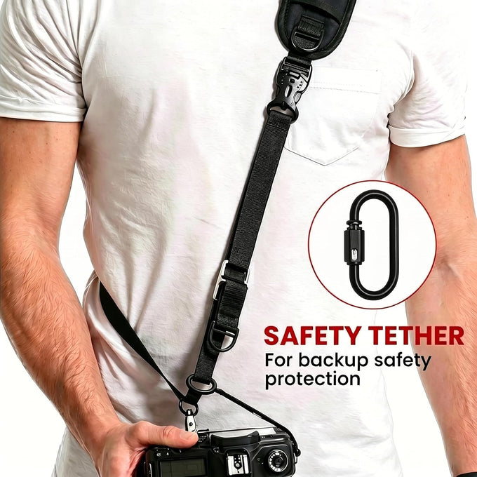 waka Rapid Camera Neck Strap with Quick Release and Safety Tether