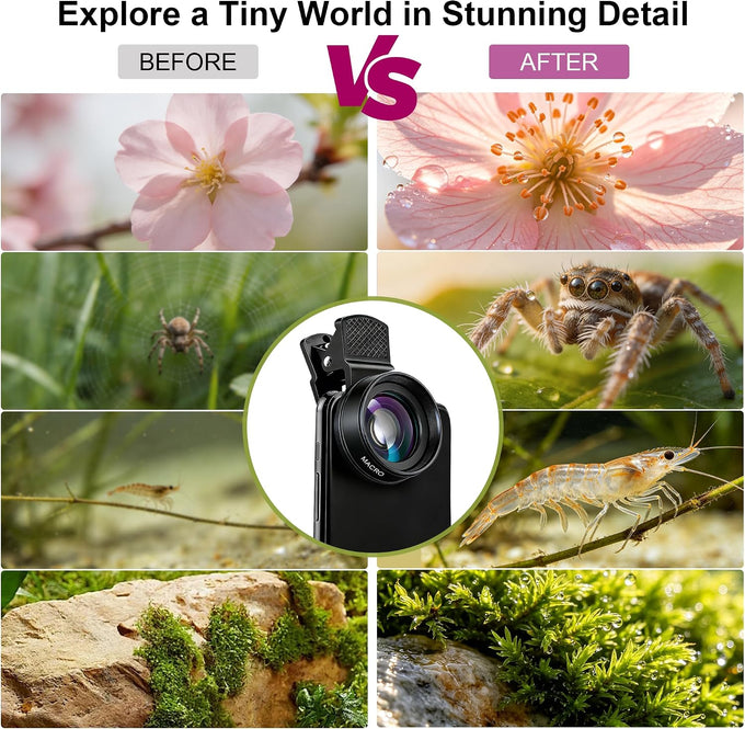3-in-1 Macro & Wide Angle Lens for iPhone with CPL Filter