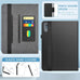 DETUOSI PU Leather 10.1 Inch Tablet Case with Rear Camera Hole, Black