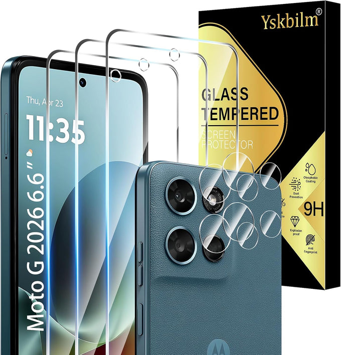 (3+2 Pack) Designed for Motorola Moto G Power 5G 2024 Tempered Glass Screen Protector + Camera Lens Protector,[3D Touch][Bubble-Free][Anti-Scratch] Screen Protector Glass For Motorola G Power 2024
