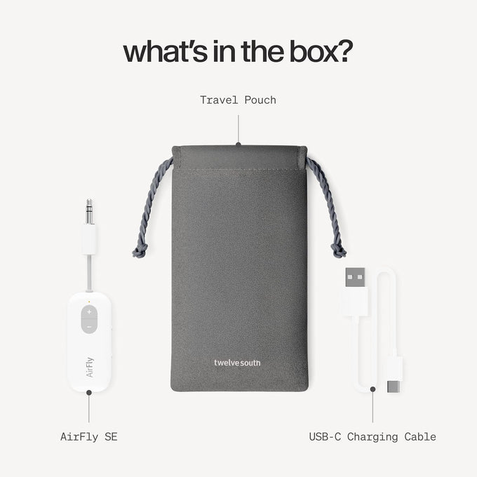 Twelve South AirFly SE, Bluetooth Wireless Audio Transmitter Adapter, White