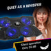 Laptop Cooling Pad with 4 Fans at 1200 RPM - USB Stand for PC and Consoles