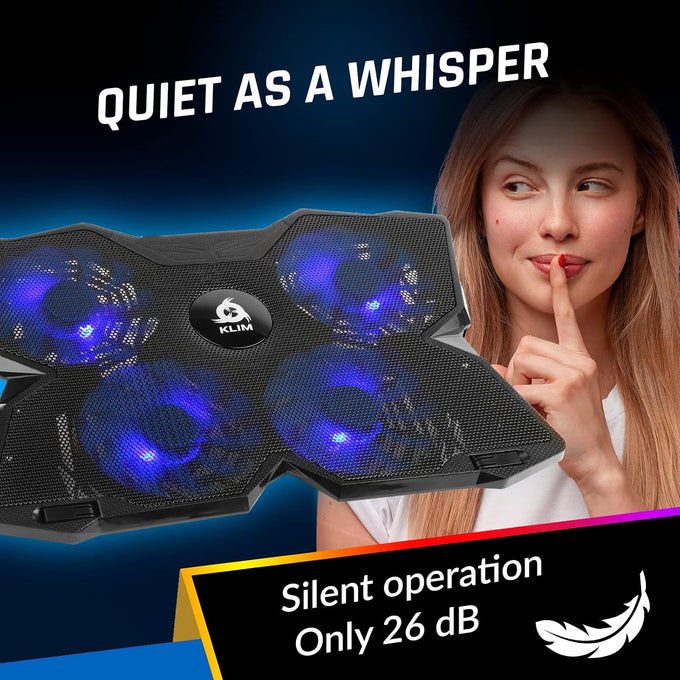 Laptop Cooling Pad with 4 Fans at 1200 RPM - USB Stand for PC and Consoles