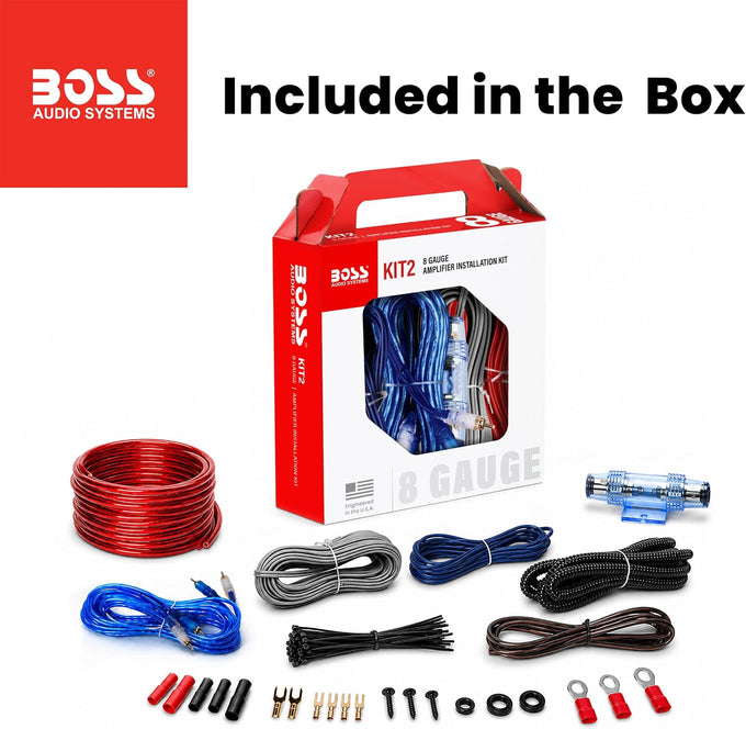 BOSS Audio Systems KIT2 8 Gauge Car Amplifier Installation Wiring Kit
