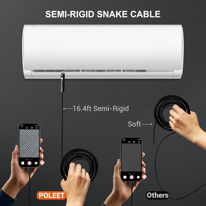 Dual-Lens Endoscope Camera with Light, 1920P HD Borescope Inspection Camera