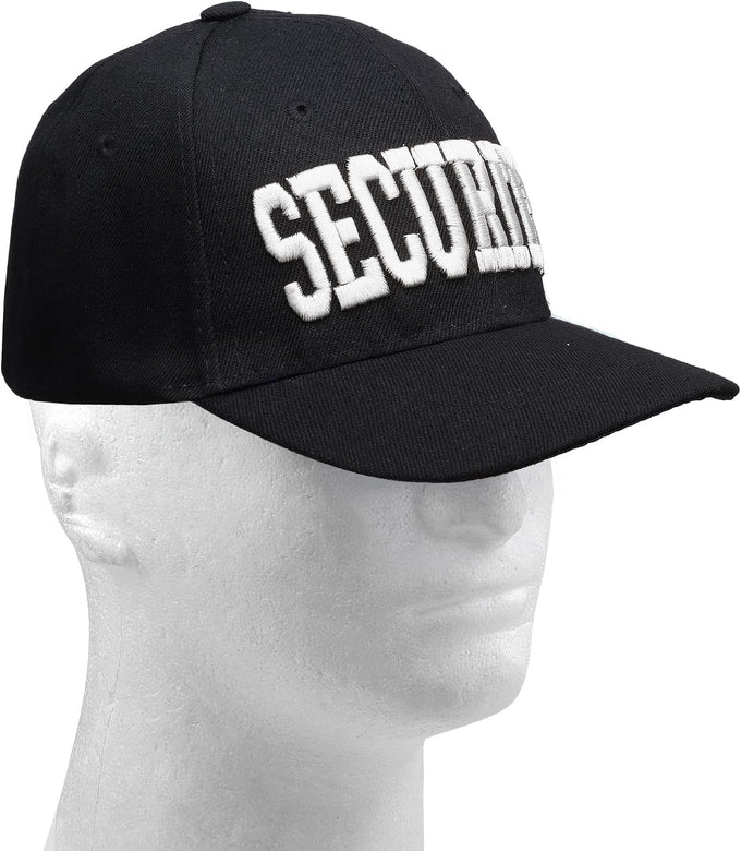 Falari Security Hat Baseball Cap - Gold or White Embroidery Security Front, Bill & Back - Adjustable Size
