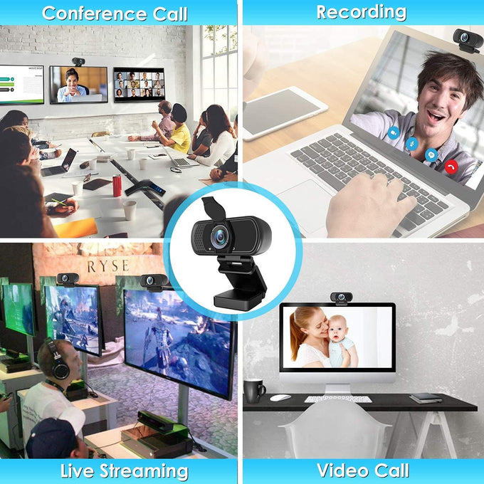 XPCAM HD 1080p Webcam with Microphone,USB Web Camera for Computer PC Laptop