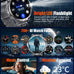 1.85" Big Screen Military Smart Watch for Men with Flashlight, 930mAh Large Battery, IP68 Waterproof, Bluetooth Calling, 114 Sports Modes, Heart Rate/Sleep Monitor for iPhone & Android