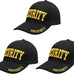 Falari Security Hat Baseball Cap - Gold or White Embroidery Security Front, Bill & Back - Adjustable Size
