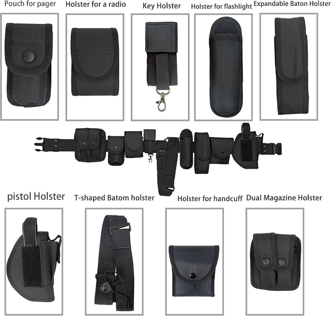 10-in-1 Tactical Utility Duty Belt for Police & Security Guards
