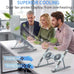 Laptop Cooling Stand with Dual RGB Fans, 7-Level Adjustable Height, Aluminum Ergonomic Laptop Cooler for 11-17'' Notebook (Gray)