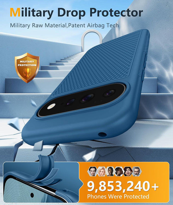 FNTCASE for Google Pixel 11 / Pixel 11 Pro Case: Soft TPU Non Slip Blue