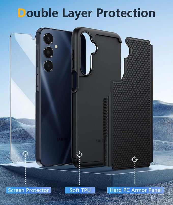 FNTCASE for Galaxy A17/A16 5G Phone Case: Dual Layer Samsung A17 5G Cover