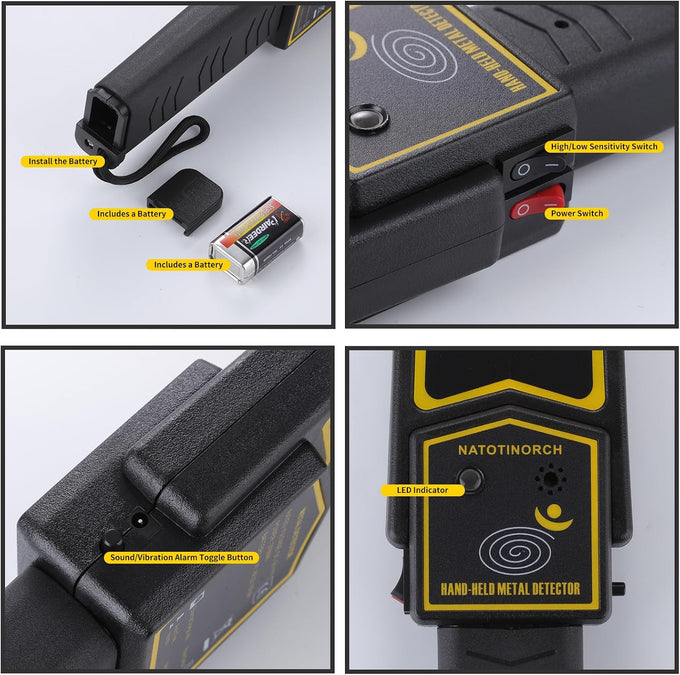 Handheld Metal Detector Wand Security Scanner,High-Sensitivity Security Wand Metal Detector, Detection of Various Electronic Metal Products