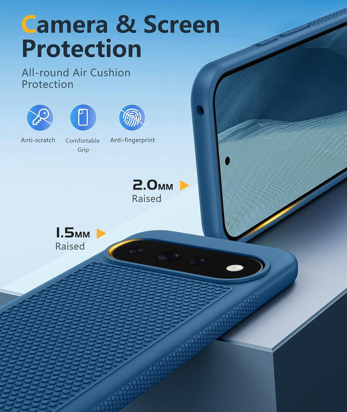 FNTCASE for Google Pixel 11 / Pixel 11 Pro Case: Soft TPU Non Slip Blue