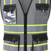 JKSafety Safety Vest for Men Women Hi Vis Reflective Vest JK220 Black L