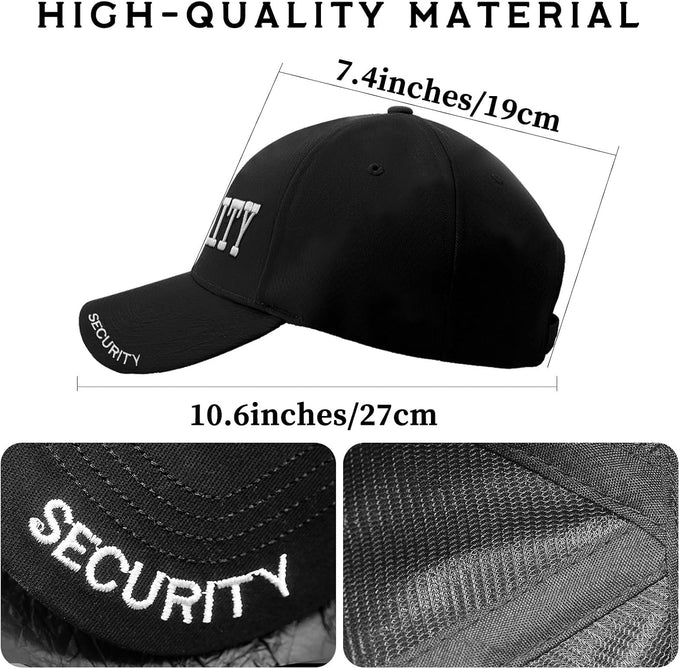 Security Hat Security Guard Hats Adjustable Size Embroidery Baseball Cap Hat Secret Service Cosplay Spy FBI Accessory