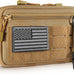FRTKK Tactical Molle Admin Pouch Utility Laser Cut EDC Tool Pouch Bag Horizontal Modular Pouches Include US Flag Patch and Keychain