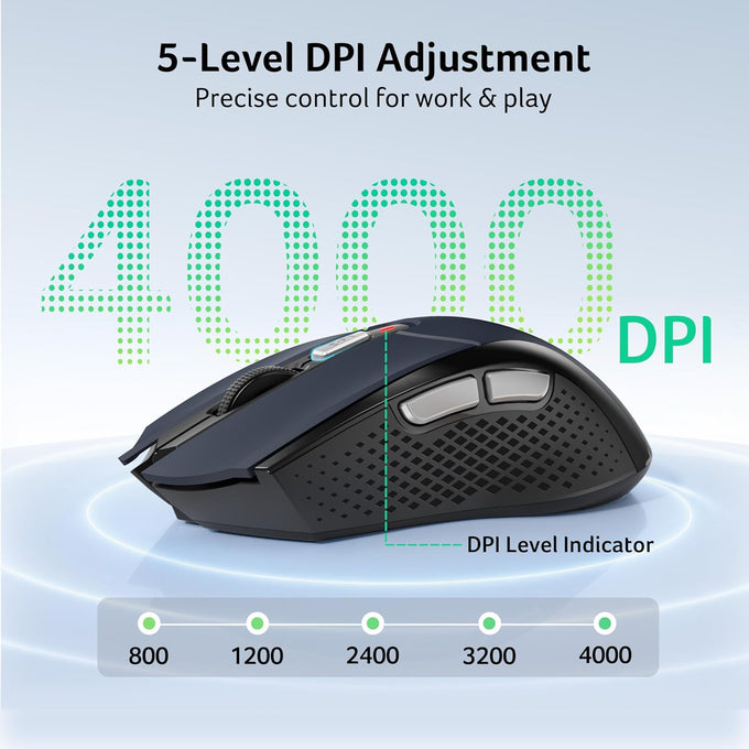 Acer Wireless Mouse for Laptop, 2.4GHz Computer Mouse 5 Adjustable 4000 DPI