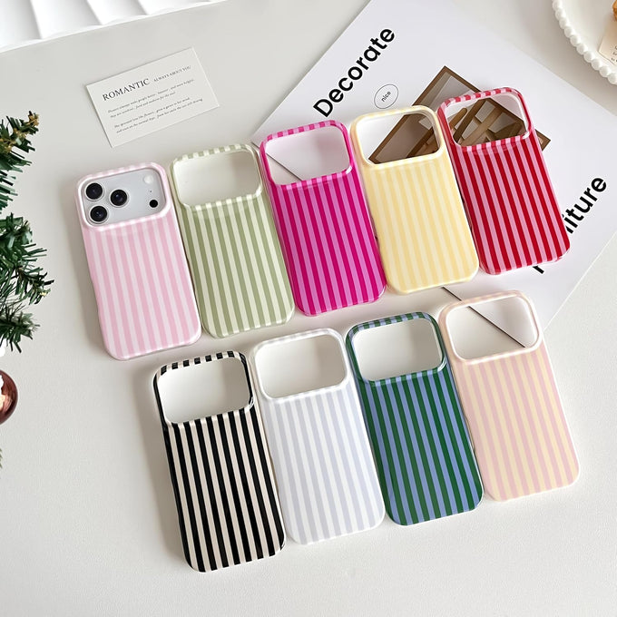 Yeddabox for iPhone 17 Pro Case Cute Striped Phone Case Soft TPU Slim Shockproof Phone Cover for Women Girls, Pink