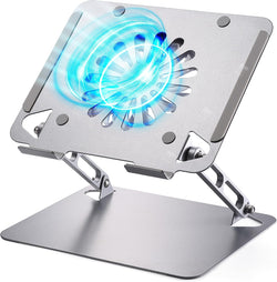 SOUNDANCE Adjustable Laptop Cooling Pad, 4 USB 3.0 Hubs, 10-16", Silver