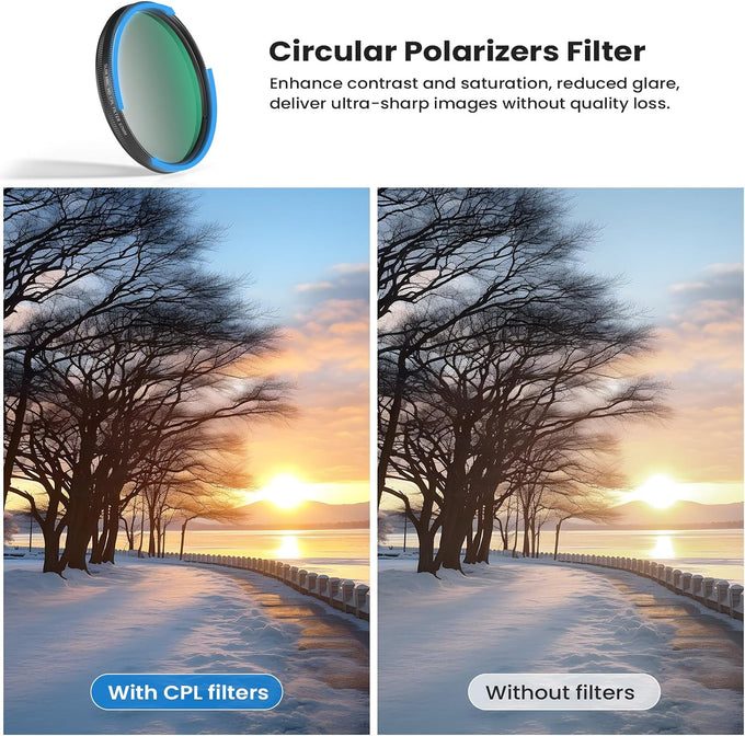 67mm CPL Filter for Phone/DSLR, HD Circular Polarizing Filter