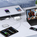 2026 Latest USB C Charger Block, 8 in 1 GaN Retractable Charger Station Hub with Lightening & Type C Cable, 120W Travel Essential Multi USB C Power Strip Plug for iPhone 17 16 15 Pro Max iPad Galaxy