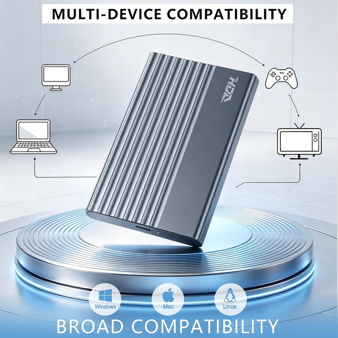 500GB External Hard Drive,USB 3.0 for PC, Mac, Desktop, Laptop, Smartphone, PS4, Xbox