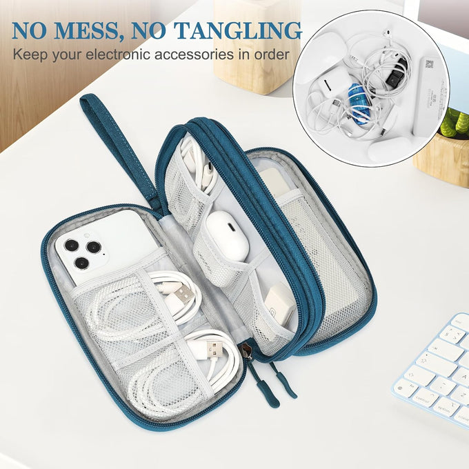 FYY Electronic Organizer, Travel Tech Pouch Bag, Cable Organizer Dark Green