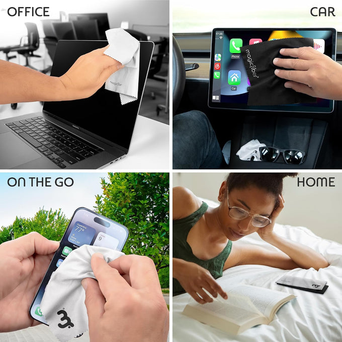 MagicFiber Microfiber Cleaning Cloth, Glasses Cleaner, Eyeglass Wipes, 6pk