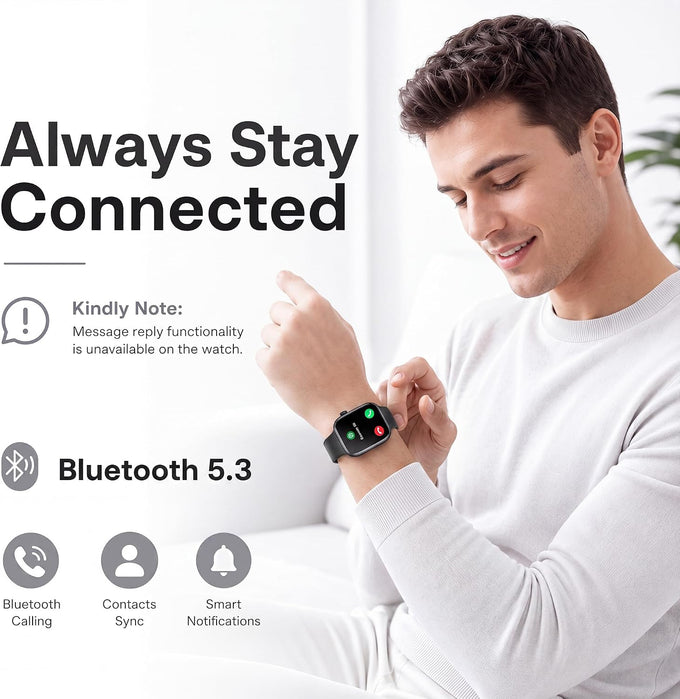 Smart Watch for Women Men, Answer/Make Call, 1.83"HD Touchscreen, 2 Bands