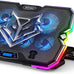 KeiBn Upgraded Gaming Laptop Cooler Pad with 9 Quiet RGB Fans, Cooling Pad for 15.6-17.3 Inch Laptops with 7 Height Stands, 2 USB Ports, Phone Stand-Blue