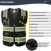JKSafety Safety Vest for Men Women Hi Vis Reflective Vest JK220 Black L