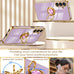 Dretal Plated Gold Edge Rotate Kickstand Case for Samsung Galaxy A16-Purple