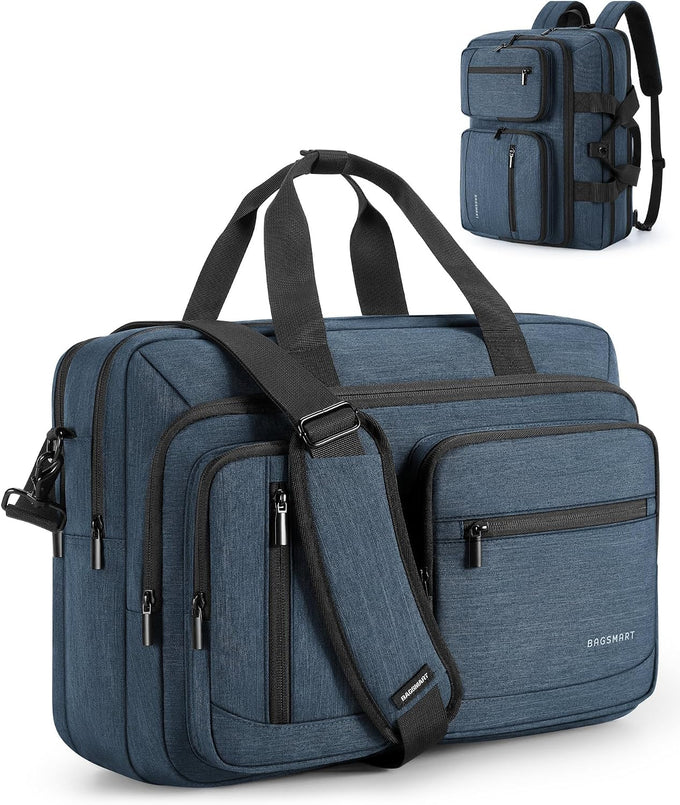 BAGSMART 3 In 1 Laptop Bag for Men, Computer Briefcase 17.3 Inch Laptop Water-Repellent Shoulder Bag, Computer Bag Business Travel Office, Black