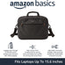 Amazon Basics 15.6 in Laptop Bag with Shoulder Strap and Handle, Large Capacity, Spacious Compartments, Black