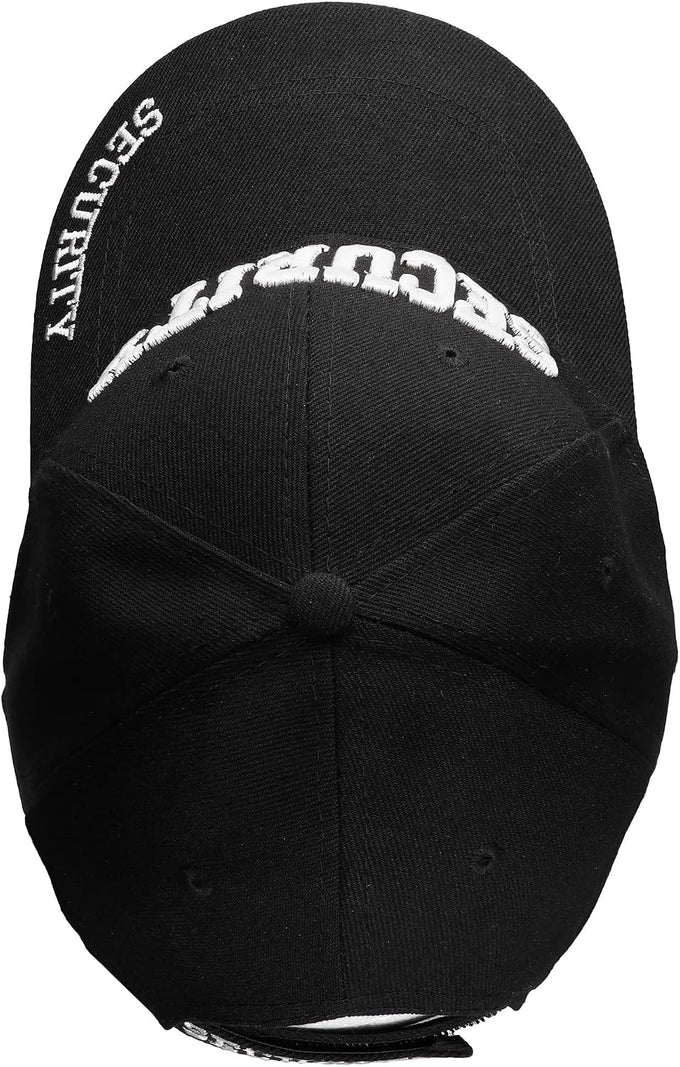 Falari Security Hat Baseball Cap - Gold or White Embroidery Security Front, Bill & Back - Adjustable Size