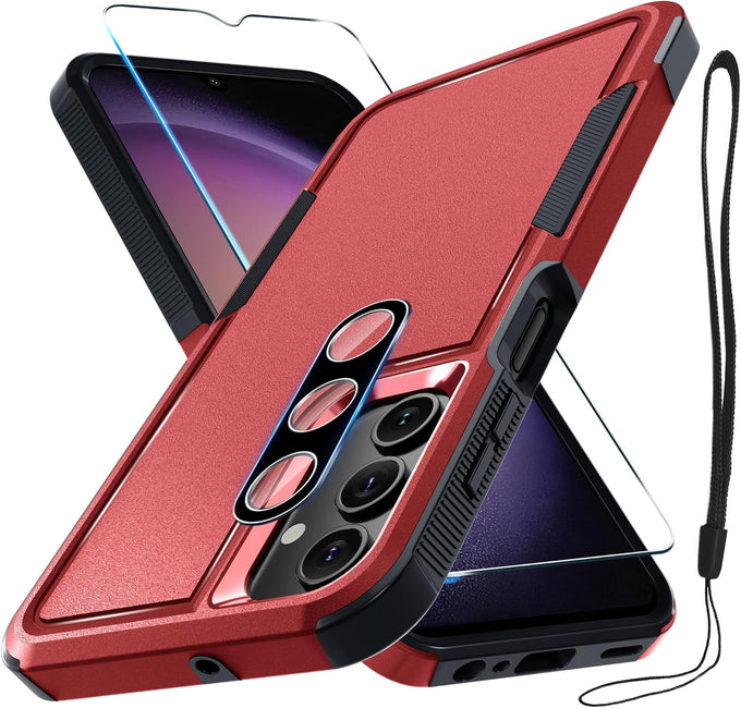 Case for Samsung Galaxy A37 5G Phone with Screen Protector,Red
