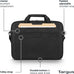 Targus 15-16 Inch Slim Lightweight Laptop Briefcase, Black - Messenger and Shoulder Bag with Padded Compartment and Trolley Strap for 16" Laptops (TCT027US)