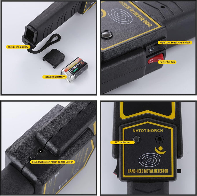 Handheld Metal Detector Wand,Security Scanner for Knives, Weapons,Metals