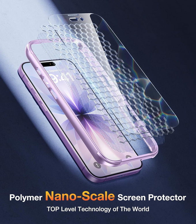 Diaclara Magnetic for iPhone 17 Case, Full Body & Screen Protector,Purple
