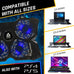 Laptop Cooling Pad with 4 Fans at 1200 RPM - USB Stand for PC and Consoles