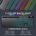 Soueto Wireless Keyboard with RGB Backlit, Phone Holder for Mac/PC, Black