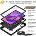 SEYMAC stock Tablet Case for Lenovo Idea Tab 11'' / M11 (TB336FU/TB330FU) 11 inch Drop-Proof Protection Cover with 360° Rotate Stand & Strap [Pen Holder] & Screen Protector 2025/2024, Black