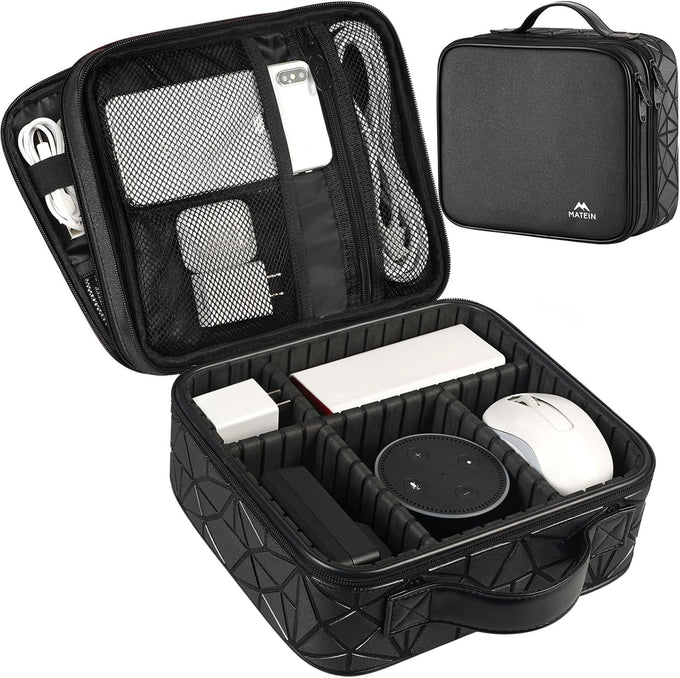 MATEIN Cord Organizer Case with Adjustable Divider, Large DJ Cable File Bag